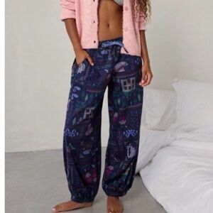 NWT!! Urban Outfitters Boho Navy Drawstring Lounge Joggers Pants oversized XS
